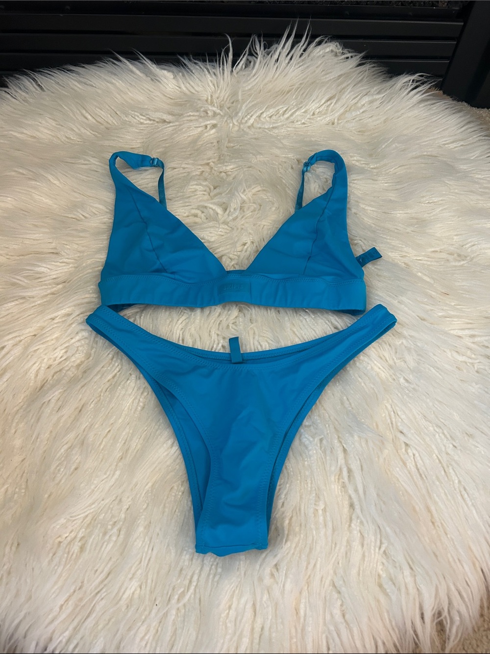 SKIMS Bright Teal Triangle Bikini Set